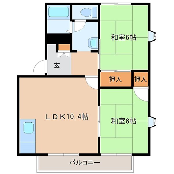 福岡県筑紫野市美しが丘北２丁目(賃貸アパート2LDK・2階・50.78㎡)の写真 その2