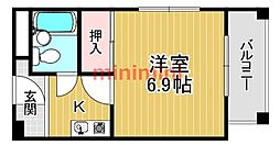 清和コーポ 1Kの間取図画像