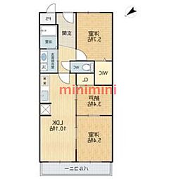 メゾン英陽摂津 3LDKの間取図画像