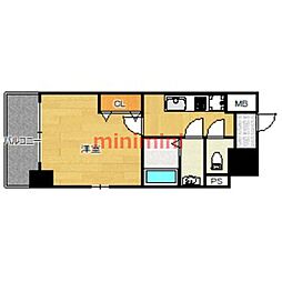 サンメゾン15 1Kの間取図画像