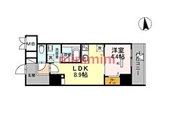 グランセジュール江坂パーカー江坂ビル 1LDKの間取図画像