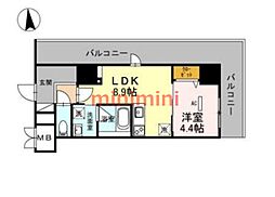 グランセジュール江坂パーカー江坂ビル 1LDKの間取図画像