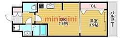 ExcellentKishibe 1Kの間取図画像