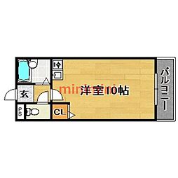 エリアント豊川 ワンルームの間取図画像
