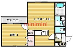 スペースK弐番館 1LDKの間取図画像