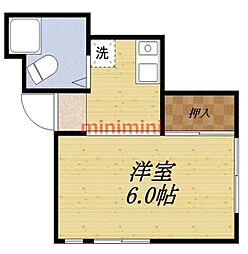 フローラ岸部 1Kの間取図画像