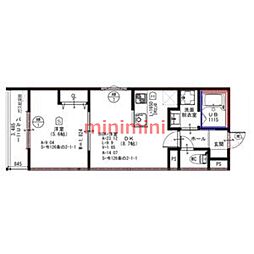 Grand Aube岸部 1LDKの間取図画像