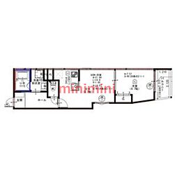 Grand Aube岸部 1LDKの間取図画像
