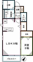 ヴェルドミールC 1LDKの間取図画像