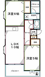 ロジュマン 2LDKの間取図画像