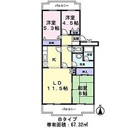 エトワール 3LDKの間取図画像