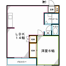 マーサアームズ 1LDKの間取図画像