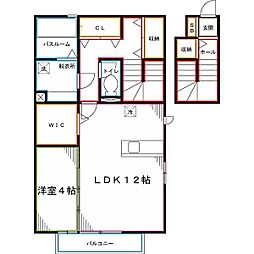 花水木F 1LDKの間取図画像