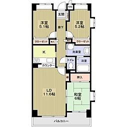 NR花小金井 3LDKの間取図画像