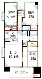サンハイク7東小金井 3LDKの間取図画像