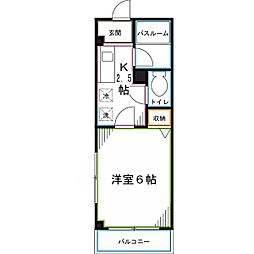 エリアN 1Kの間取図画像