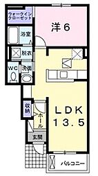 エルスタークライス 1LDKの間取図画像