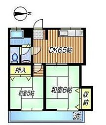 コーポみなと 2DKの間取図画像