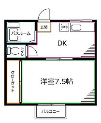 ファミーユミタケ 1DKの間取図画像