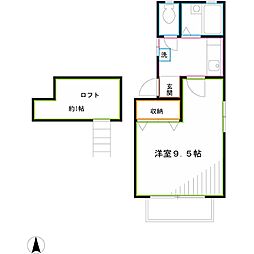 ラベラカーサ 1Kの間取図画像