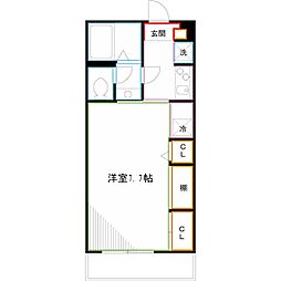 リブリ・三鷹 1Kの間取図画像