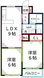 ストークマンション新藤 2DKの間取図画像