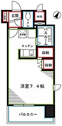 HF国分寺レジデンス ワンルームの間取図画像
