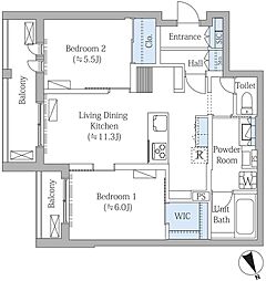 サクラガーデン武蔵小金井 2SLDKの間取図画像