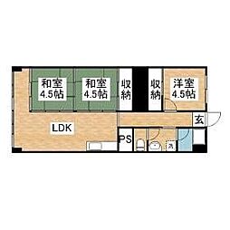小金井スカイコーポラス 3LDKの間取図画像