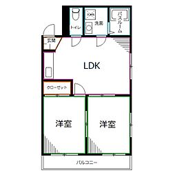 グレースユギ 2LDKの間取図画像