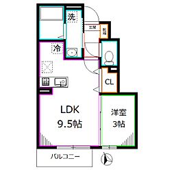 メゾン・ド・シャテーヌ 1LDKの間取図画像
