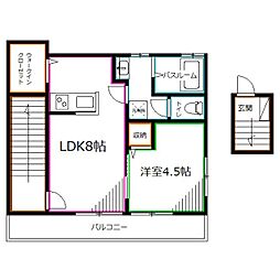 クレール 1LDKの間取図画像