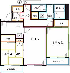 ヘリオス378国分寺 2LDKの間取図画像