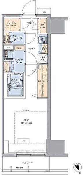 トラディティオ門前仲町 306｜東京都江東区門前仲町２丁目(賃貸マンション1K・3階・25.44㎡)の写真 その2