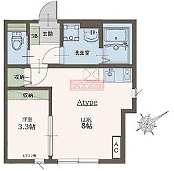 エイグラン大島 1LDKの間取図画像