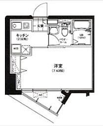 サウンドおしあげ 1Kの間取図画像