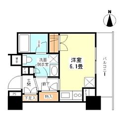 プラウドタワー亀戸 ワンルームの間取図画像