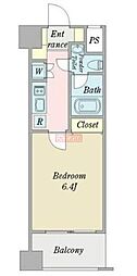 KDXレジデンス森下千歳 1Kの間取図画像