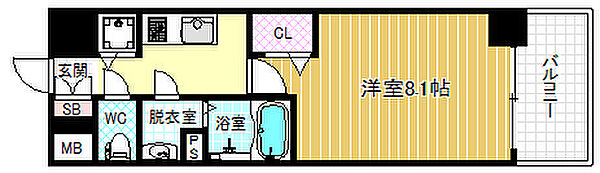 プランドール福島レジデンス ｜大阪府大阪市福島区鷺洲5丁目(賃貸マンション1K・2階・25.40㎡)の写真 その2