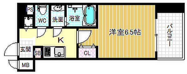 プロシード中之島西ガルバート ｜大阪府大阪市福島区野田2丁目(賃貸マンション1K・3階・23.27㎡)の写真 その2