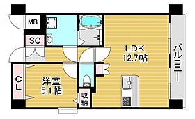 スプランディッド中之島WEST  ｜ 大阪府大阪市福島区玉川3丁目（賃貸マンション1LDK・7階・45.06㎡） その2