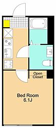 グランフォート品川大井町 1Kの間取図画像