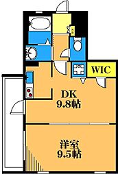 ロックフィールド 1DKの間取図画像