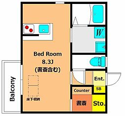 ザ・ウェル目白 ワンルームの間取図画像