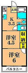 NKサンパレス 2Kの間取図画像