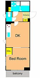 SRS OIMACHI 1LDKの間取図画像