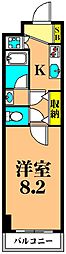 シルフィード東品川 1Kの間取図画像