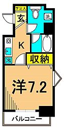 ラフュージュ大井町 1Kの間取図画像