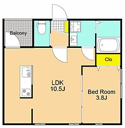 Chez-soi東大井 1LDKの間取図画像