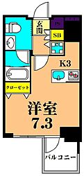 プライマル大井仙台坂 ワンルームの間取図画像